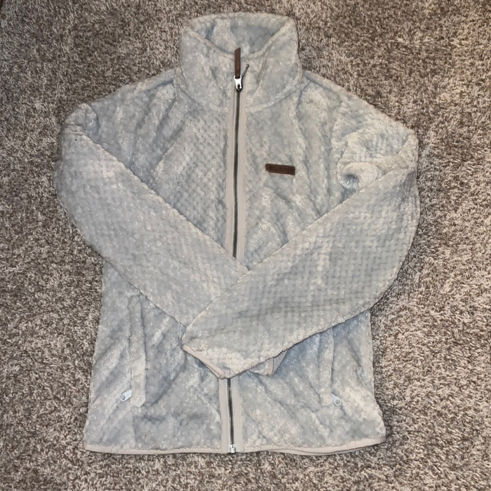 Columbia baby blue women ultra soft small zip up jacket